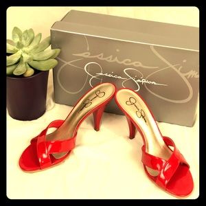 Jessica Simpson Lipstick Red Heeled Sandals